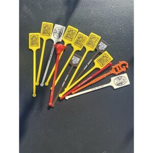Lot of 13 Vintage Cocktail Swizzle Stir Sticks Barware Colonel Sanders Bull
